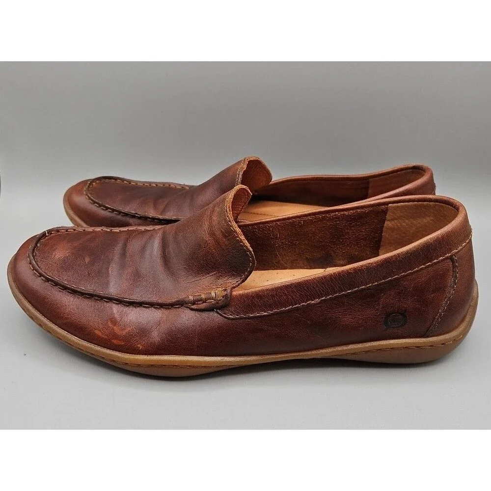 Born Men's Harmon Cymbal Leather Slip-on Shoes Size 9 H02416 Brown